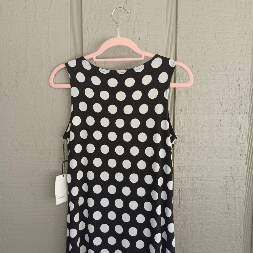 Compli K Polka Dot Mini Dress Size XS Women Sleeveless Scoop Neck Preppy - Picture 5 of 11